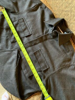 Dark Gray Wool-Blend Coat with Patch Pockets